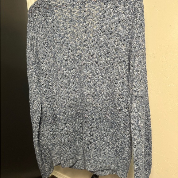 Old Navy Women's Heathered Blue V-Neck Sweater - Picture 2 of 7